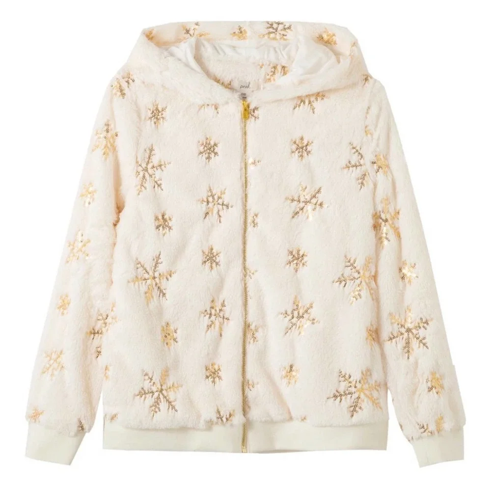 NWT Peek Aren’t You Curious Layla Sequin Snowflake Faux Fur Sequin Hoodie (4/5)